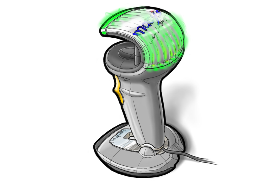 Motorola，brand，Scanner，Scanning gun，Hand drawn，